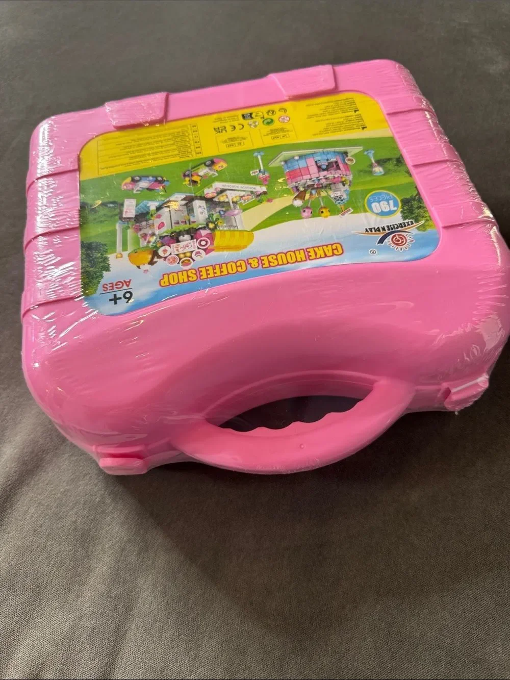 Cake House & Coffee Shop Building Blocks Set in Pink Carry Case ages 6+ NEW